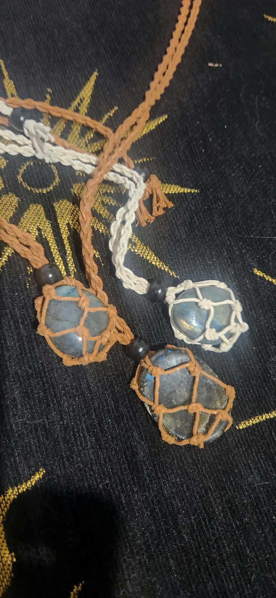 Labradorite Macrame  Rope Necklace