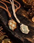 Aquamarine Macrame Rope Necklace